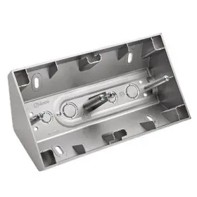 Подвійна кутова коробка Kontakt Simon Simon 54 Premium DPNR2/43 для накладного монтажу під рамки (срібло)