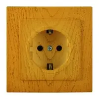 Розетка Nilson Touran дуб 1-я с заземлением ( 24251017 )