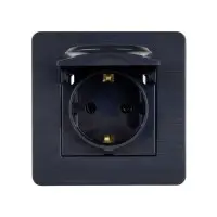 Розетка Nilson Selene антрацит 1-на з заземленням з кришкою ( 23362518 )