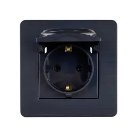Розетка Nilson Selene антрацит 1-на з заземленням з кришкою ( 23362518 )