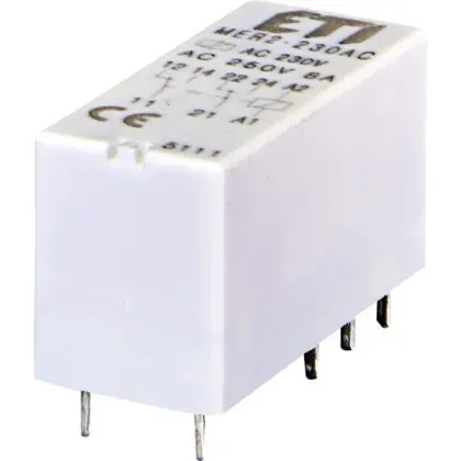 Миниатюрное электромеханическое реле ETI 002473034 MER2-230 AC 2p Миниатюрное электромеханическое реле ETI 002473034 MER2-230 AC 2p