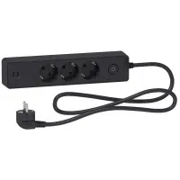 Подовжувач Schneider Electric ST943U3B на 3 місця та 2хUSB (3м) чорний Подовжувач Schneider Electric ST943U3B на 3 місця та 2хUSB (3м) чорний
