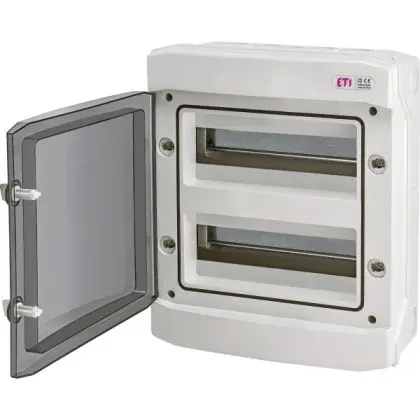 Пластиковый щит наружного исполнения ETI 001101063 ECH 24PT (24 М IP65) Пластиковый щит наружного исполнения ETI 001101063 ECH 24PT (24 М IP65)