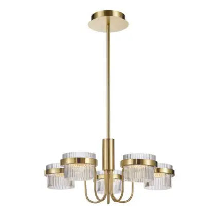 Люстра Italux PND-77362-5-40W-GD Tiara LED 5x40W 3000K 4405Lm IP20 золотий Люстра Italux PND-77362-5-40W-GD Tiara LED 5x40W 3000K 4405Lm IP20 золотий