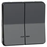 Двоклавішний кнопковий вимикач Schneider Electric MUR35228 з підсвічуванням IP55 (чорний) Двоклавішний кнопковий вимикач Schneider Electric MUR35228 з підсвічуванням IP55 (чорний)
