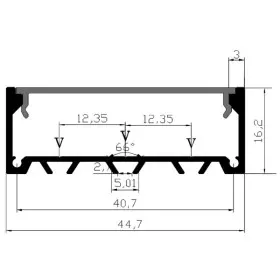 LED-профиль накладной LS4516 (2 метра)