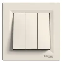 Трехклавишный выключатель Schneider Electric Asfora EPH2100123 (кремовый) Трехклавишный выключатель Schneider Electric Asfora EPH2100123 (кремовый)