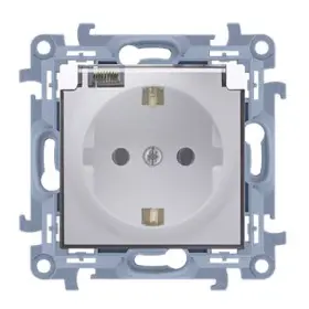 Розетка із з/к із кришкою Simon 10 біла