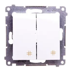 Подвійний перехресний вимикач Kontakt Simon Simon 54 Premium DW7/2.01/11 (білий)