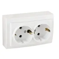 Розетка Nilson Themis біла 2-на з заземленням ( 26111025 )