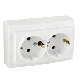 Розетка Nilson Themis біла 2-на з заземленням ( 26111025 )
