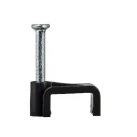 Кабельная скоба Аско-Укрем 5мм плоска черная 100шт (A0150030028)