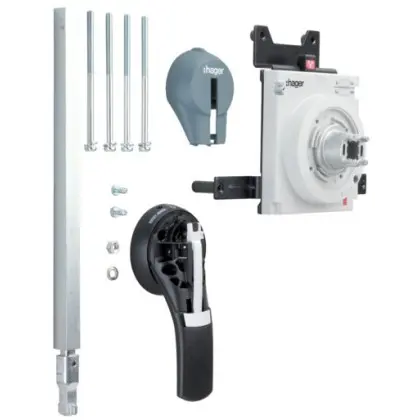 Поворотная удлиненная ручка Hager HXE031H с возможностью блокировки h800-h1000 IP55 Поворотная удлиненная ручка Hager HXE031H с возможностью блокировки h800-h1000 IP55