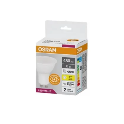 Светодиодная лампочка Osram 4058075689626 Led GU10 6W/830 3000K 480Lm PAR16 50 Светодиодная лампочка Osram 4058075689626 Led GU10 6W/830 3000K 480Lm PAR16 50