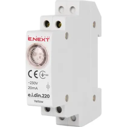 Світловий індикатор на DIN-рейку E.Next e.i.din.220.yellow жовтий (p059004)