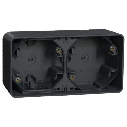 Накладной горизонтальный блок подрозетников Schneider Electric MUR37914 IP55 (антрацит)