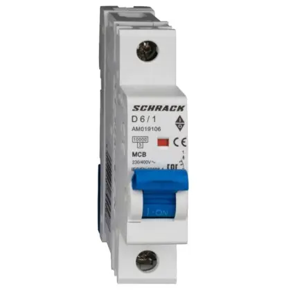 Автоматичний вимикач Schrack AM019106 10кА 6А 1P х-ка D