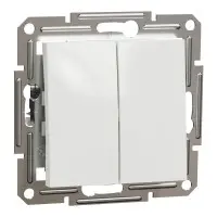 Выключатель кнопочный двухклавишный Schneider Electric Asfora без рамки белый (EPH1170121)