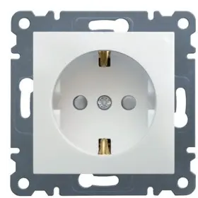 Розетка із захистом контактів, WL1060 Lumina-2, біла, Hager