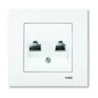 Розетка комп'ютер телефон (RJ45 Cat5e - RJ11 Cat3) біла VIKO Karre Розетка комп'ютер телефон (RJ45 Cat5e - RJ11 Cat3) біла VIKO Karre