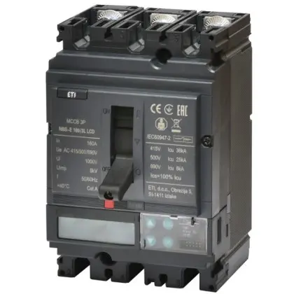 Автоматичний вимикач ETI NBS-E 250/3L LCD 250A 36кА 3P (4673085) Автоматичний вимикач ETI NBS-E 250/3L LCD 250A 36кА 3P (4673085)