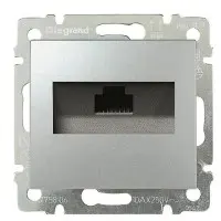Механізм розетки комп'ютерної RJ-45 UTP Cat.5e Valena алюміній
