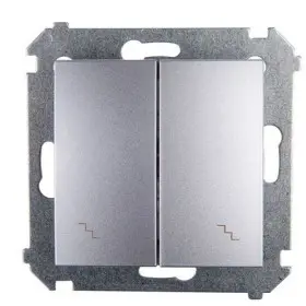 Подвійний прохідний вимикач Kontakt Simon Simon 54 Premium DW6/2.01/43 (срібло)