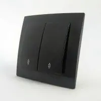 Вимикач Nilson Touran чорний 2кл прохідний ( 24221009 )