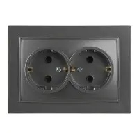 Розетка Nilson Thor антрацит 2-на з заземленням ( 27161025 )