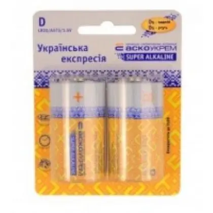 Батарейка щелочная Аско-Укрем D.LR20.BL2 (блистер 2шт)