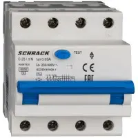 АВДС Schrack AK667825 6кА 25А 30мА 3P+N х-ка C Тип A АВДС Schrack AK667825 6кА 25А 30мА 3P+N х-ка C Тип A
