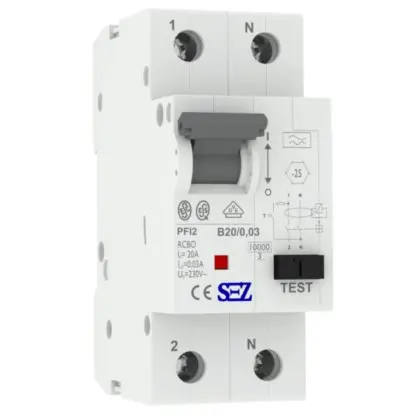 Диф автомат SEZ PFI2 B 20A/0,03A (PFI2В_20A/0,03A)