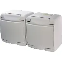Розетка двомісна Eti Hermetics RHE-2s із з/к IP54 біла (4668019) Розетка двомісна Eti Hermetics RHE-2s із з/к IP54 біла (4668019)