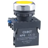 Кнопка Chint NP8-10BN/5 1NO желтая IP65 (667333)