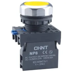 Кнопка Chint NP8-10BN/5 1NO жовта IP65 (667333)