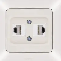 Комп'ютерна розетка NE-AD ARAS 93-111-21-D2 2 CAT5E кремова Комп'ютерна розетка NE-AD ARAS 93-111-21-D2 2 CAT5E кремова