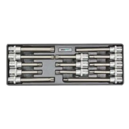 Набор головок со вставками Whirlpower 1614-SK52 (23214) 1/2" Hex Torx Ribe (13шт в металлическом кейсе)