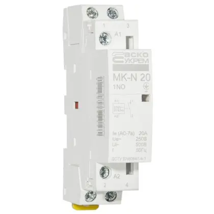 Модульный контактор Аско-Укрем MK-N 1P 20A 1NO (A0040030021) Модульный контактор Аско-Укрем MK-N 1P 20A 1NO (A0040030021)
