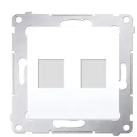 Пряма інформаційна розетка Kontakt Simon Simon 54 Premium DKP2.01/11 під 2xRJ45 Keystone із супортом (білий)