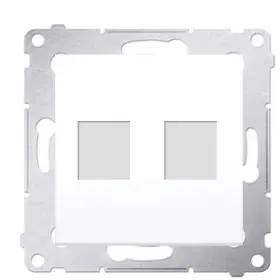 Пряма інформаційна розетка Kontakt Simon Simon 54 Premium DKP2.01/11 під 2xRJ45 Keystone із супортом (білий)