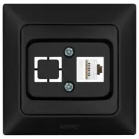 Комп'ютерна розетка NE-AD ARAS 93-124-21-D1 CAT5E чорна Комп'ютерна розетка NE-AD ARAS 93-124-21-D1 CAT5E чорна