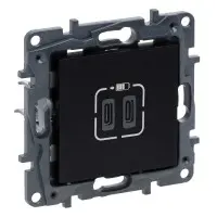 USB розетка Legrand Niloe Step С+C 15Вт 5В чорна (863539) USB розетка Legrand Niloe Step С+C 15Вт 5В чорна (863539)