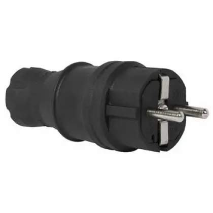 Каучукова пряма вилка E.Next e.plug.rubber.028.16 із заземленням 16А (s9100023) Каучукова пряма вилка E.Next e.plug.rubber.028.16 із заземленням 16А (s9100023)