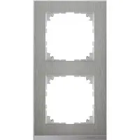 Двомісна рамка Schneider Electric M-PURE MTN4020-3646 сталь/алюміній Двомісна рамка Schneider Electric M-PURE MTN4020-3646 сталь/алюміній