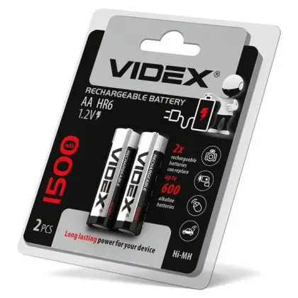 Аккумулятор Videx AA 1500мАч (HR6/1500/2DBB) 1 шт Аккумулятор Videx AA 1500мАч (HR6/1500/2DBB) 1 шт