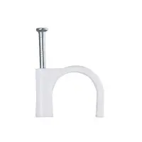 Кабельная скоба Аско-Укрем 4мм кругла белая 100шт (A0150030001)