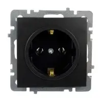 Розетка Nilson Touran чорний мат 1-на з заземленням без рамки ( 24380417 )