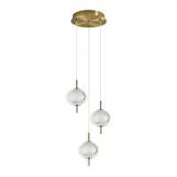 Подвесной светильник, люстра Italux PND-81418-3-BK-GD Corado LED 3x12W 3000K 1084Lm IP20 золотой