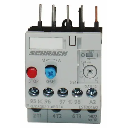 Теплове реле Schrack LSTD0160 1,1-1,6А розмір 00 Теплове реле Schrack LSTD0160 1,1-1,6А розмір 00