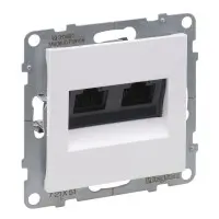 Подвійна комп'ютерна розетка RJ45 Cat.5e UTP Legrand SUNO (білий) 721151